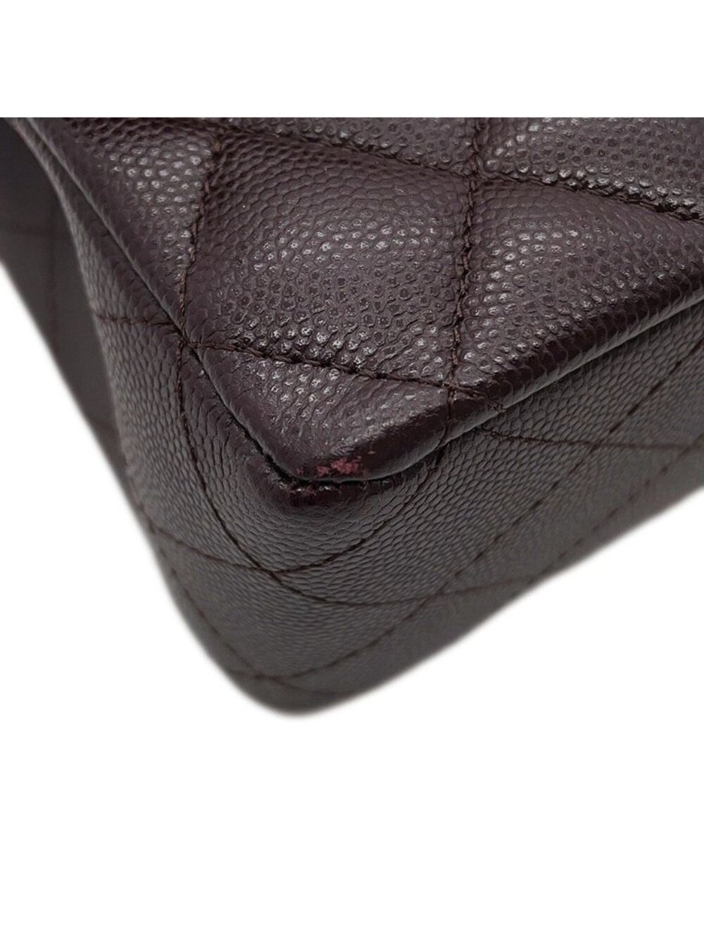 Chanel Chain Shoulder Bag Quilted 25 CC Logo Caviar Leather Double - Picture 8 of 10